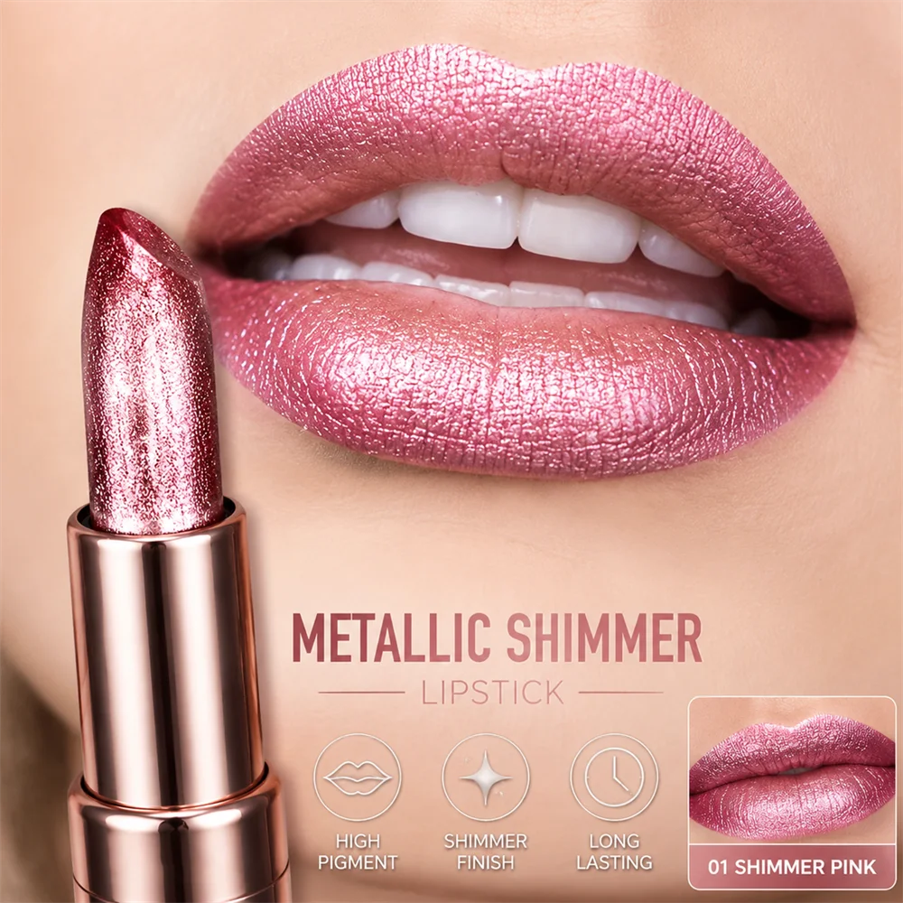 Rose Smoke Velvet Matte Shimmer Lipstick – Long-Lasting