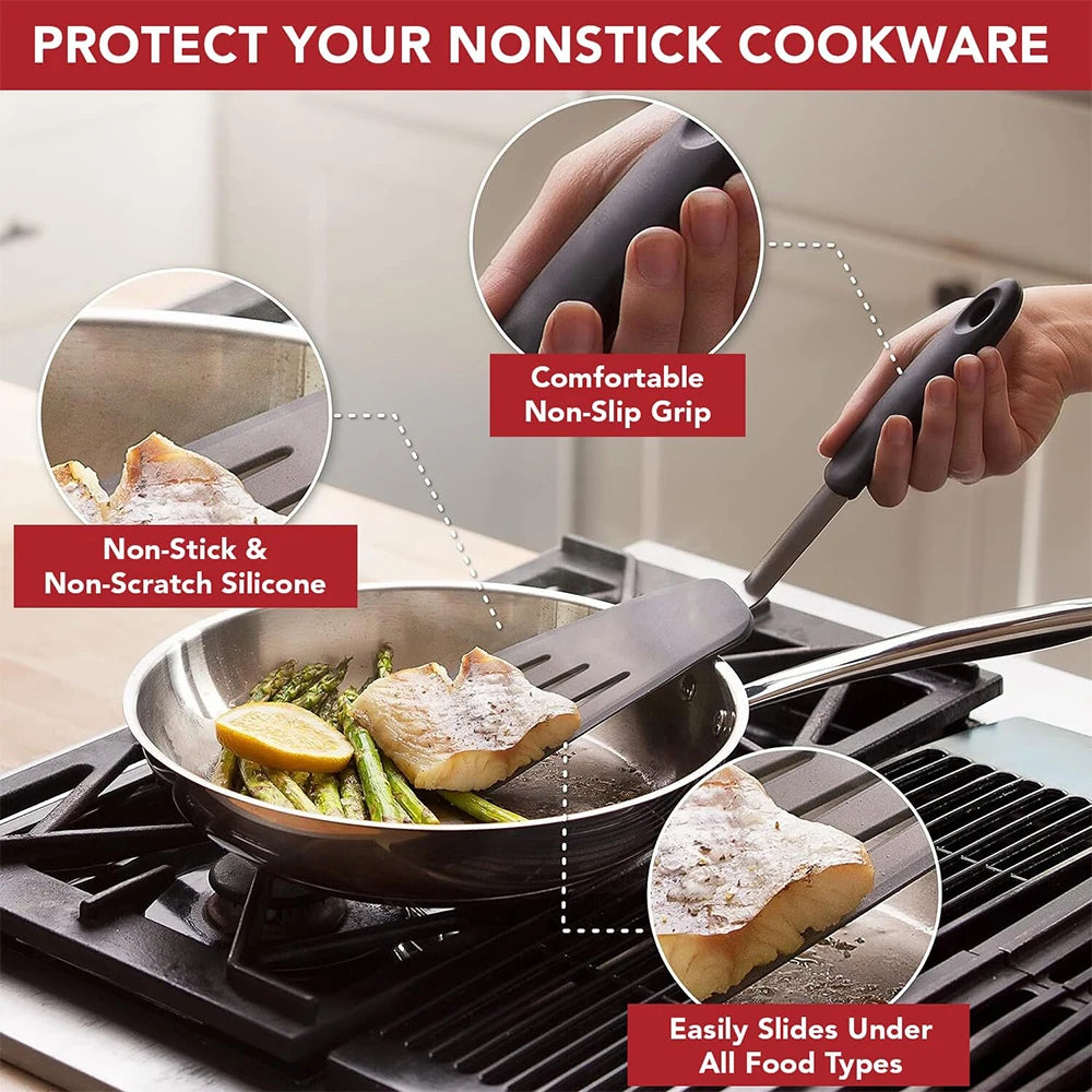 LMETJMA 5-Piece Silicone Spatula Set – Heat Resistant Turner Silicone Spatula Set PRIMED