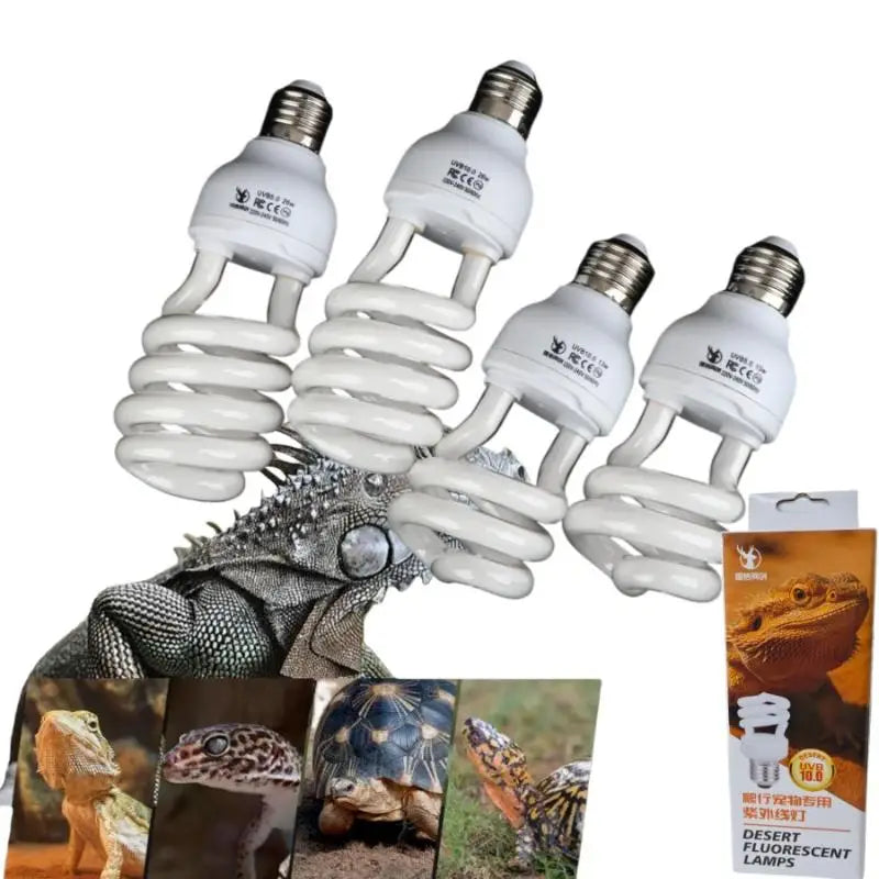 UVB Reptile Lamp 13W/26W 5.0 & 10.0 – Terrarium Basking Light Reptile UVB Lamp PRIMED