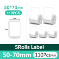Niimbot White Thermal Label Paper 5/10 Rolls | B1 B21 B3S Thermal Label Rolls PRIMED 5Rolls WH 50-70mm