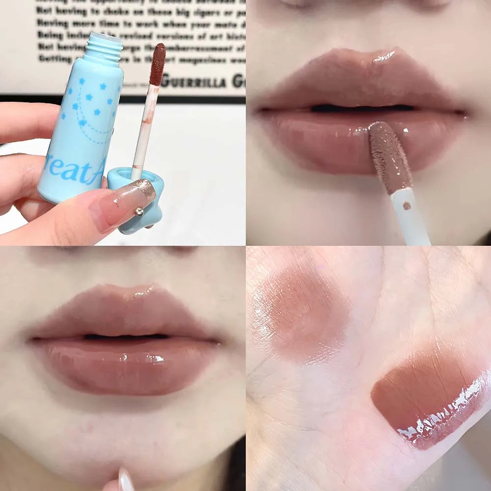 Waterproof Mirror Lip Gloss 6 Shades – Nude & Brown Long-Lasting