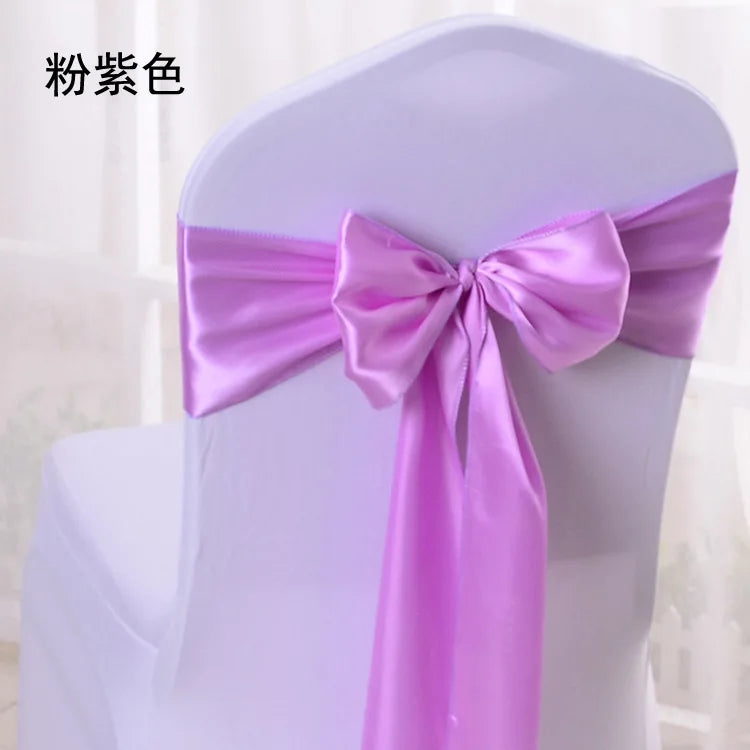 10 Pcs Satin Chair Sashes – Wedding & Banquet Bow Decor