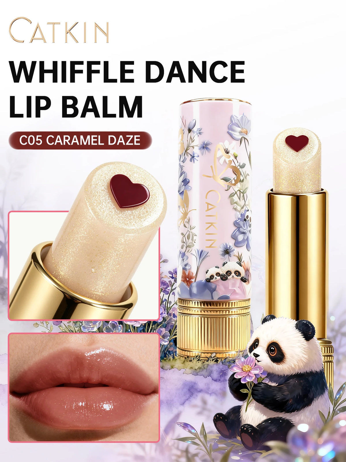 CATKIN Whiffle Dance Tinted Lip Balm – Dual-Core Moisturizer Tinted Lip Balm PRIMED