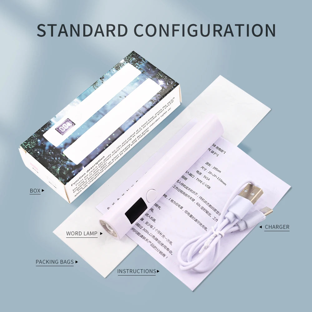 Mini Rechargeable UV LED Nail Lamp – Handheld Pen Dryer