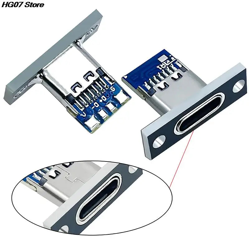 USB 3.1 Type-C Female Socket Connector Jack with Fixing Plate