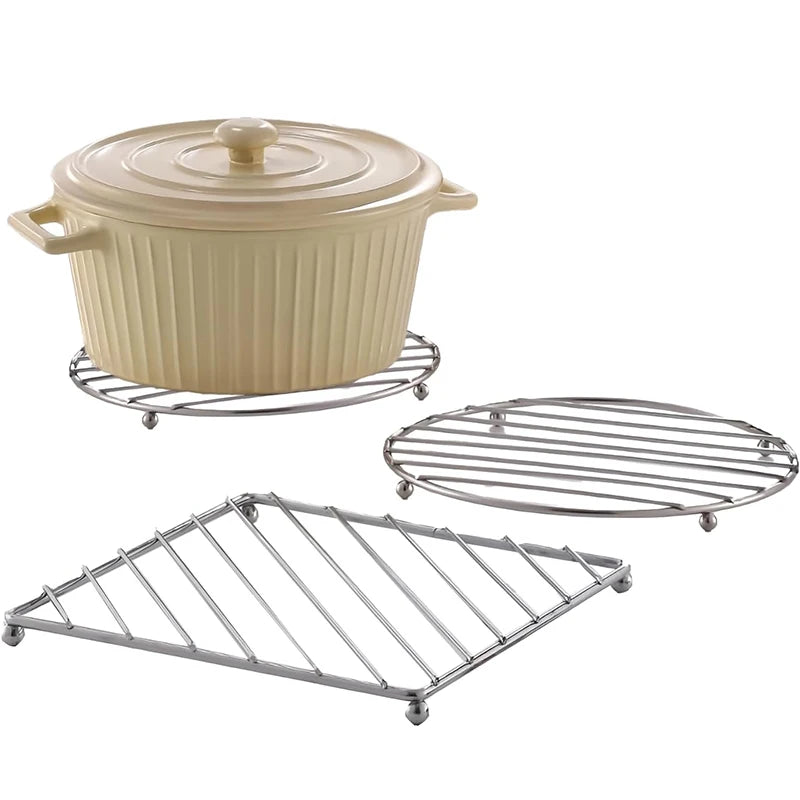 LMETJMA Stainless Steel Trivet Hot Pad – Square Table Mat Kitchen Trivet Hot Pad PRIMED