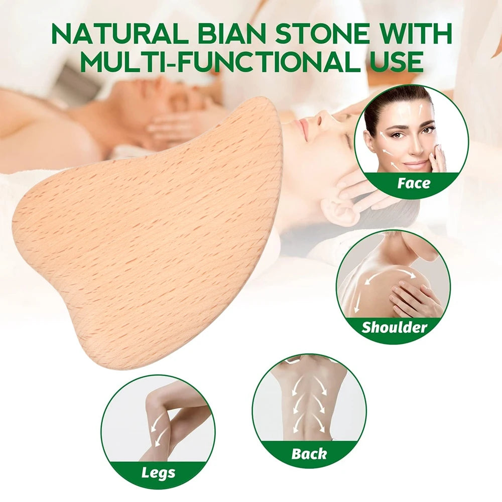 Wooden Gua Sha Scraping Massage Tool – Spa Body & Face