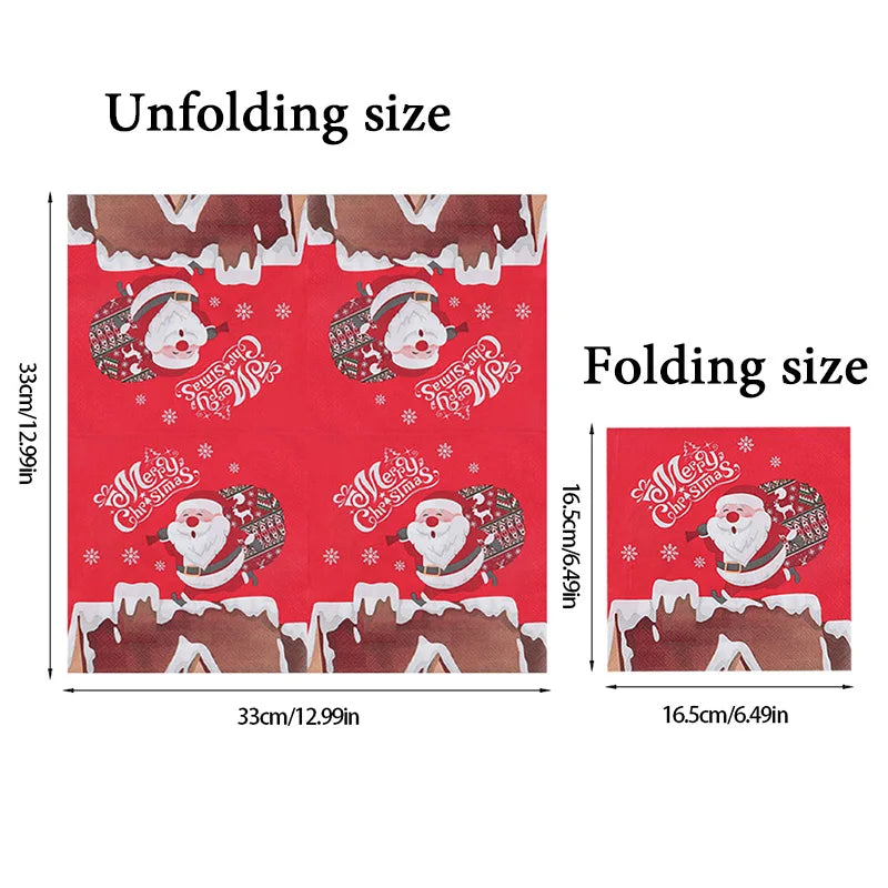 20-Pack Christmas Tree Paper Napkins 33x33cm | Party Décor Paper Party Napkins PRIMED