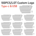 100-Pack Type-C USB 2.0 Flash Drives – Free Custom Logo USB Flash Drive PRIMED 4GB Sliver