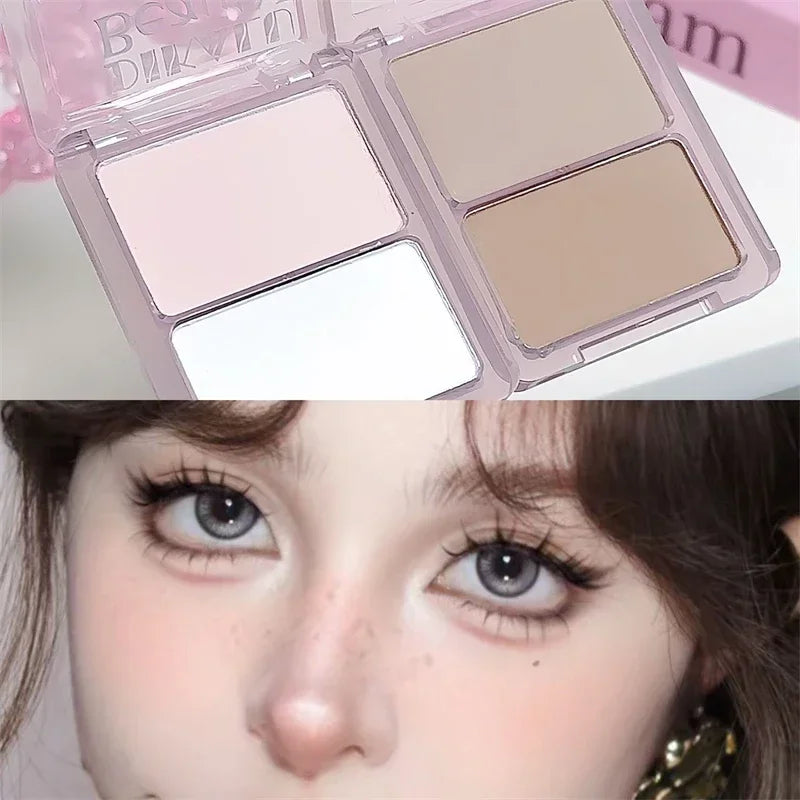 Two-Tone Highlight & Contour Palette – Bronzer Nose Shadow
