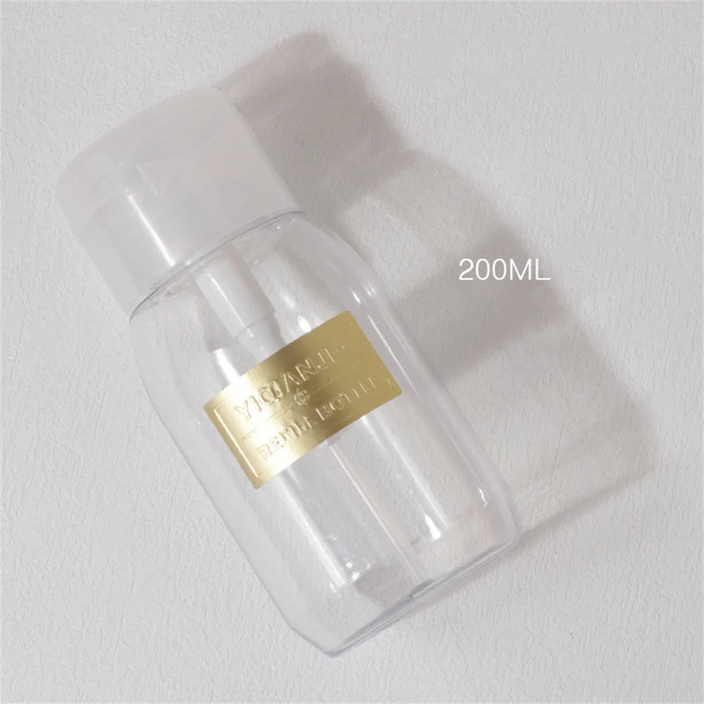 Clear Pump Dispenser Bottle for Nail Polish Remover 150–500ml