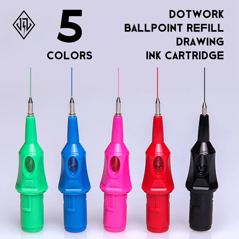 Tattoo Ink Ballpoint Pens for Stippling & Sketching – 5 Pack