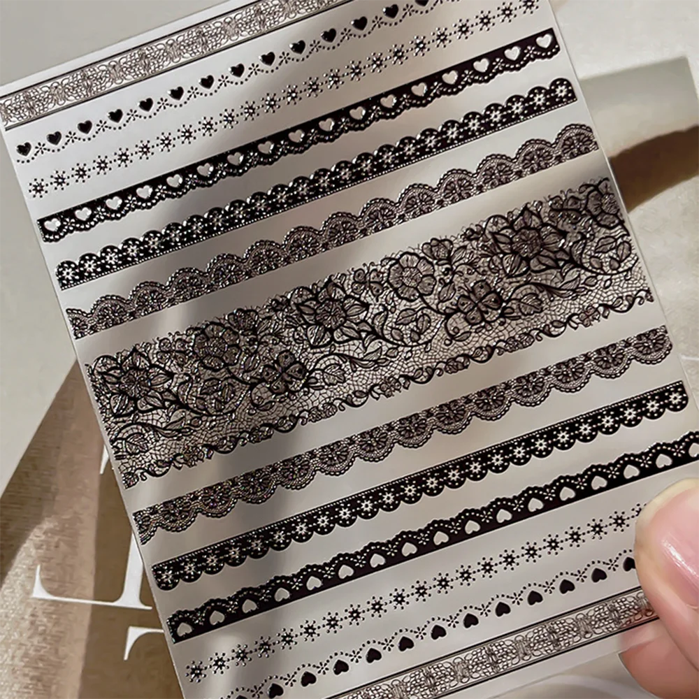 Lace Nail Art Stickers | Ballet Bowknot & Grid Nail Decals Nail Art Stickers PRIMED