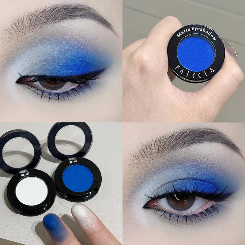 Klein Blue Smoky Eyeshadow Single Pan – Matte Waterproof Pigment Single Eyeshadow Pan PRIMED