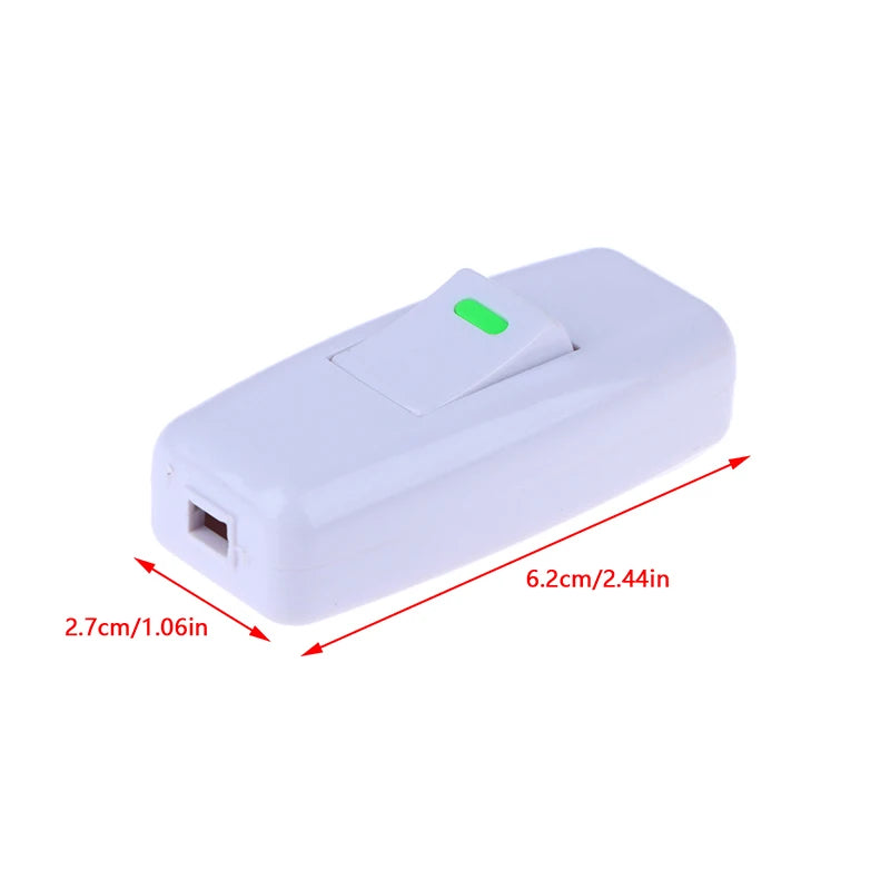 White Inline ON/OFF Cord Switch for Desk Lamp & Table Light