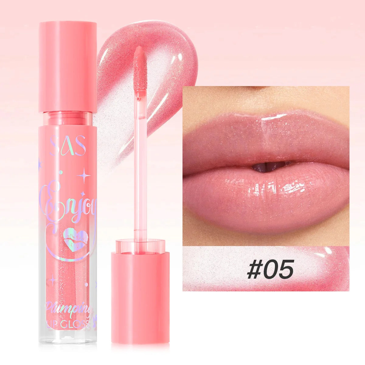 SAS Pearlescent Plumping Lip Gloss – Glitter Glaze Lipstick