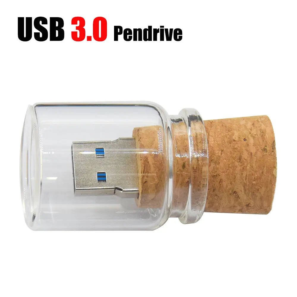 Custom Logo Drifting Bottle USB 3.0 Flash Drive – Wooden Box USB Flash Drive PRIMED 32 GB style 1