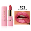 Handaiyan Glitter Diamond Lipstick – 8 Shades Waterproof Glitter Lipstick PRIMED 03 CHERRY PLUM Full Size