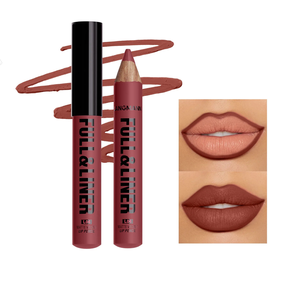 Wooden Matte Lip Liner Pencil – 12 Velvet Nude Shades