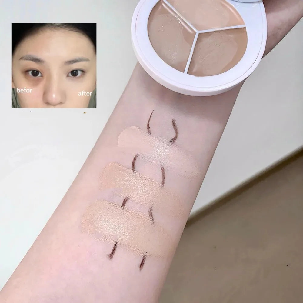 3-Color Concealer Palette – High Coverage Contour & Foundation Concealer Palette PRIMED