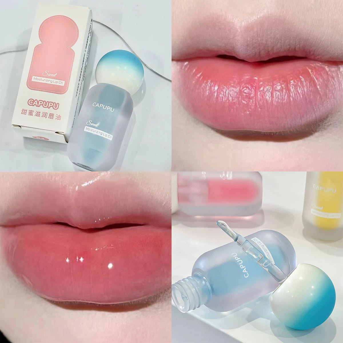 Peach Crystal Jelly Lip Oil Gloss – Hydrating & Plumping Lip Oil Gloss PRIMED 01 mint