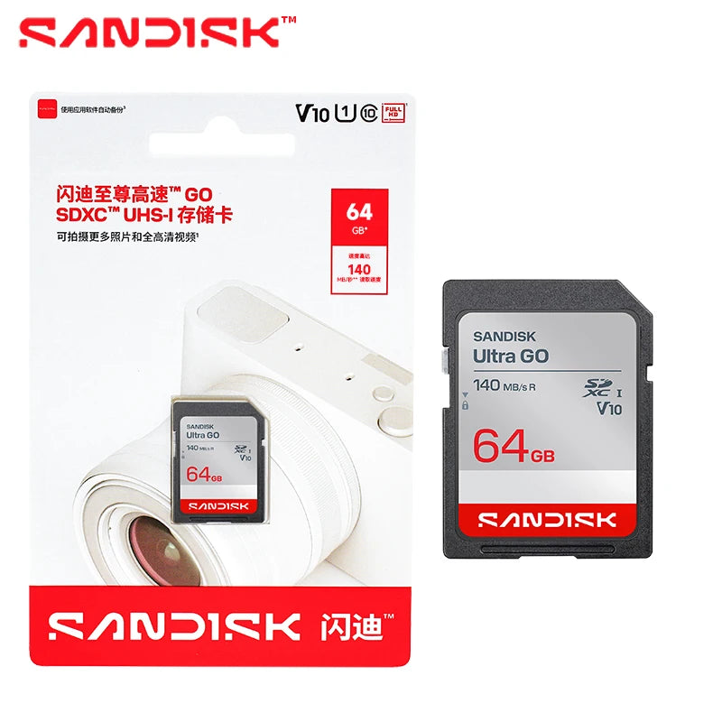 SanDisk Ultra GO V10 SD Card 32GB 64GB 128GB – Up to 190MB/s