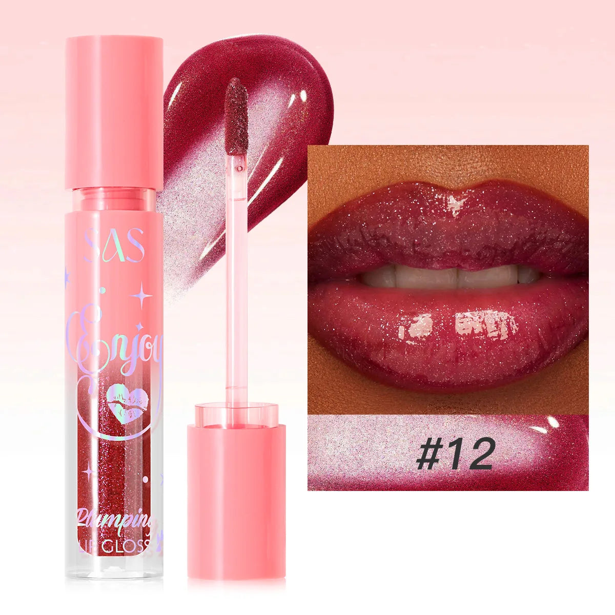 SAS Pearlescent Plumping Lip Gloss – Glitter Glaze Lipstick