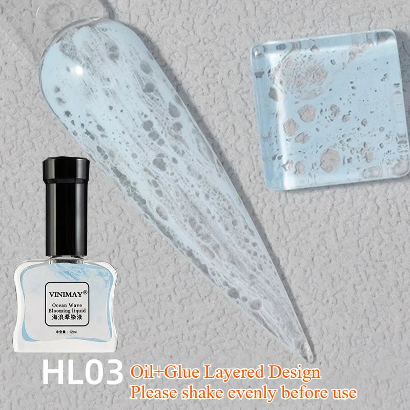 Ocean Wave Marble Nail Gel – Smoke Bubble Blending Polish 12ml