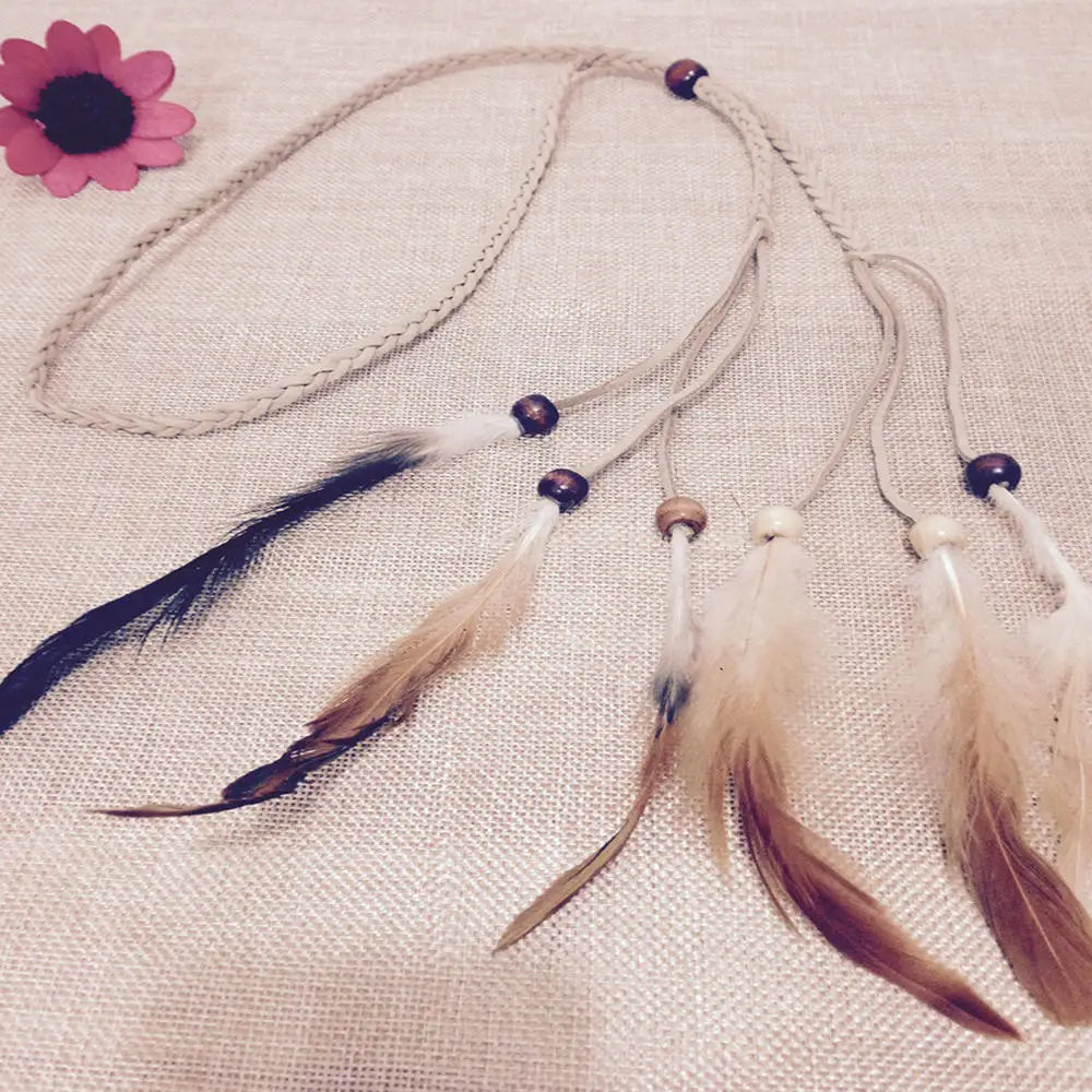 Rhinestone Chain Hair Clip – Tassel Feather Hairpin Accessory