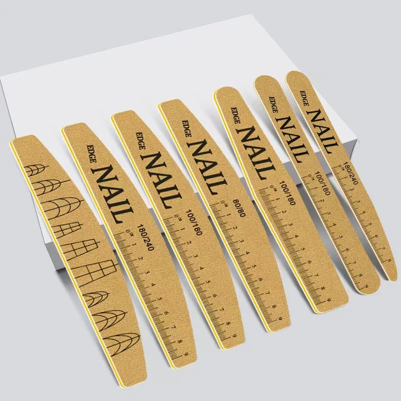 10-Pack Double-Sided Washable Ruler Nail Files | Multi-Grit