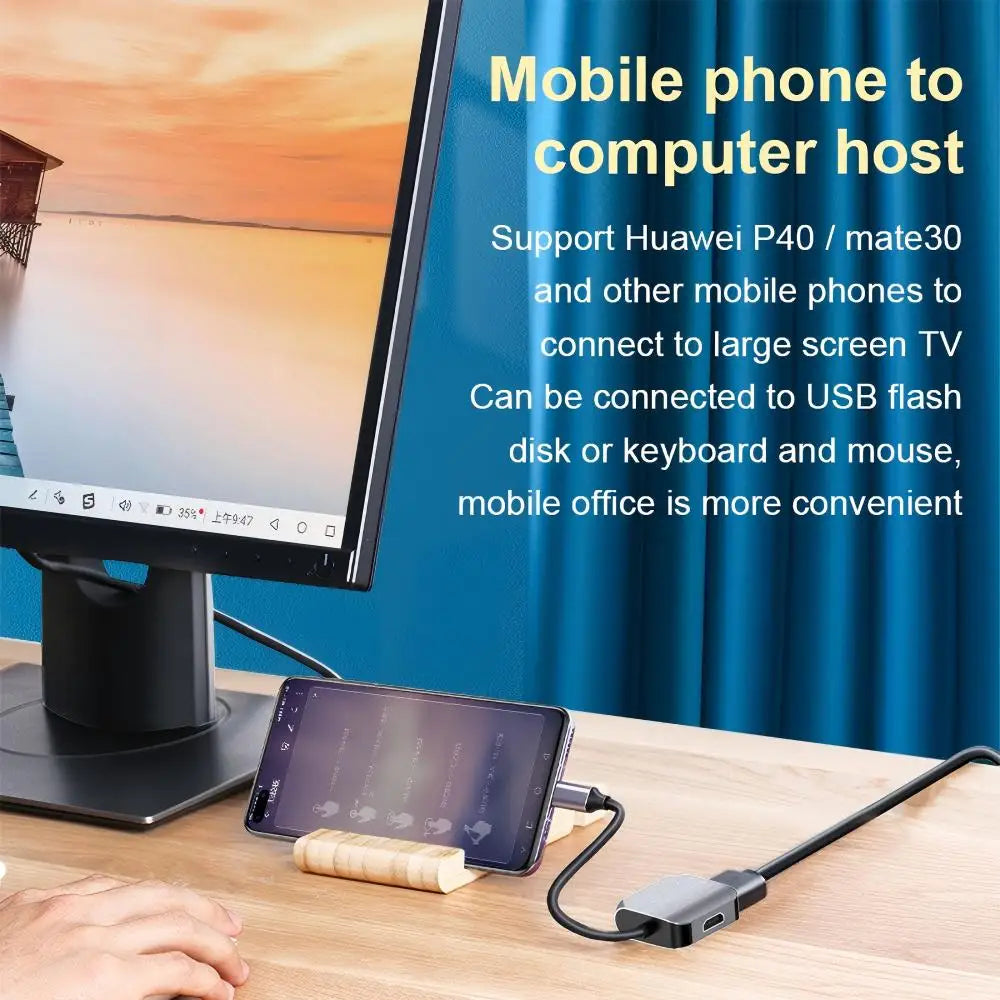 USB-C Hub 4K HDMI, PD Fast Charge & USB 3.0 – MacBook iPad