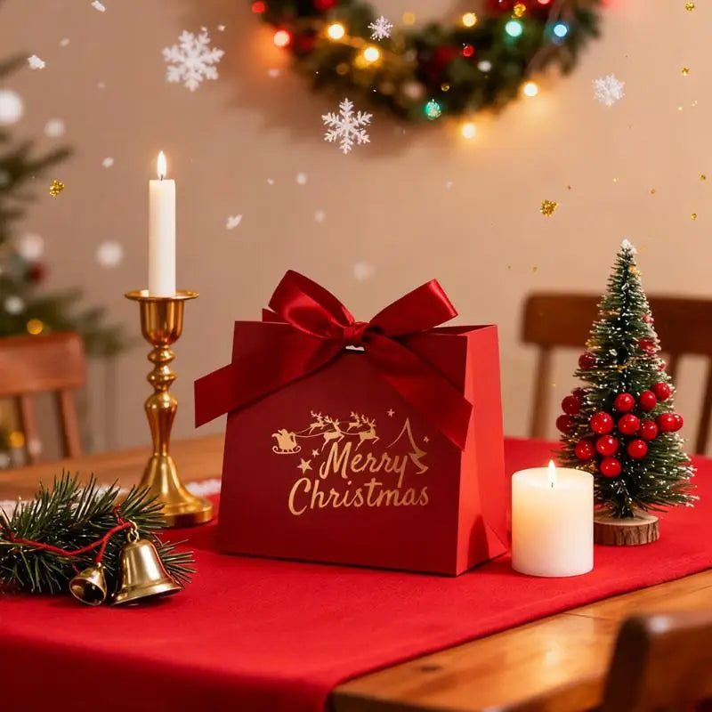 10-Pack Christmas Tree Gift Boxes with Handles | Holiday Favors