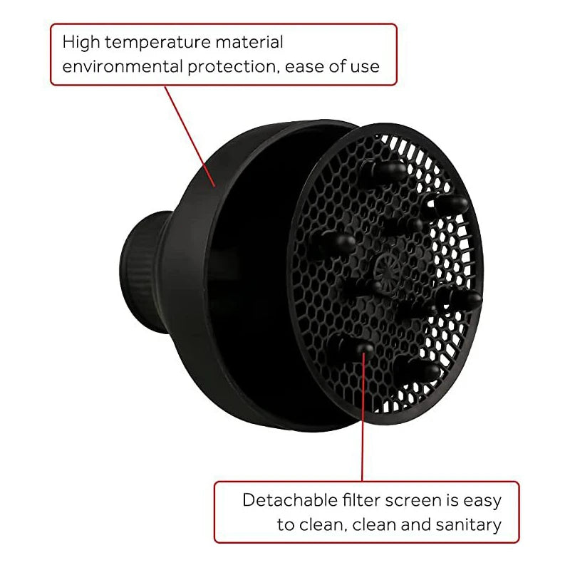 Universal Silicone Hair Dryer Diffuser – Foldable & Travel-Ready