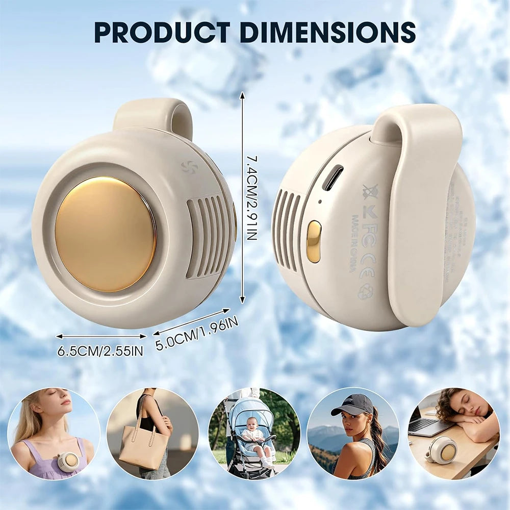 Portable Silent Bladeless Clip Fan – USB Rechargeable 3-Speed Portable Clip Fan PRIMED