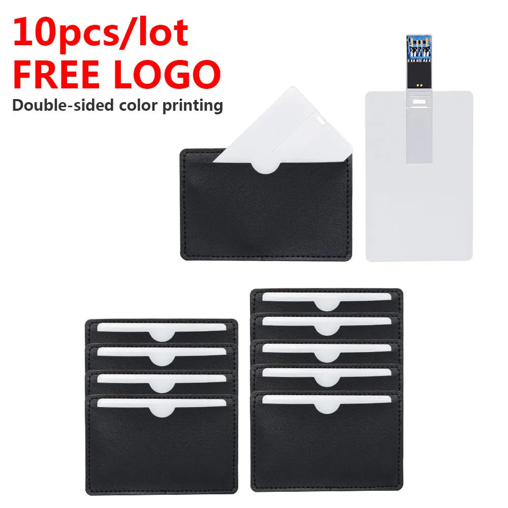 10-Pack Custom Logo Credit Card USB Flash Drives 8GB–64GB USB Flash Drive PRIMED 16 GB USB 3.0 with leather China Mainland