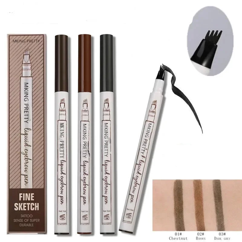 Blana 4-Fork Microblading Eyebrow Pencil | Waterproof Brow Pen Eyebrow Pencil PRIMED