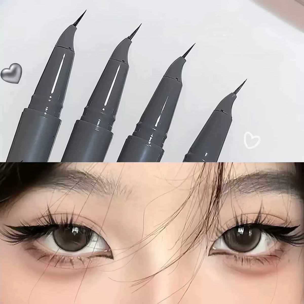 Curved Fine Tip Waterproof Liquid Eyeliner | Quick Dry Liquid Eyeliner Pen PRIMED