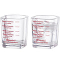 60ml Espresso Shot Glass Measuring Cup | Heavy Square 2oz Espresso Shot Glass PRIMED 2 Red 60ML