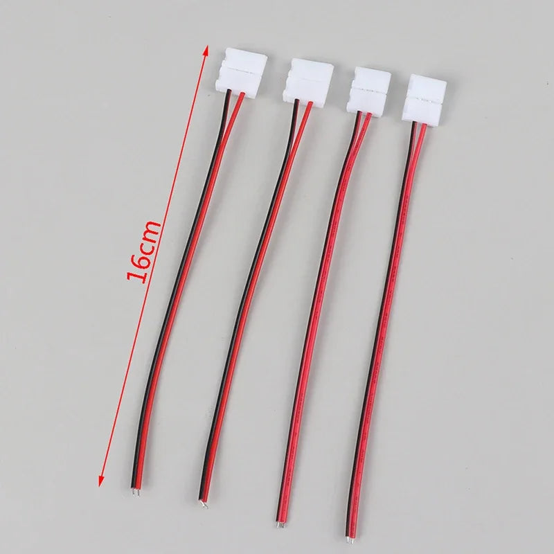 10-Pack 2-Pin LED Strip Connector Clips 8mm 10mm SMD 5050