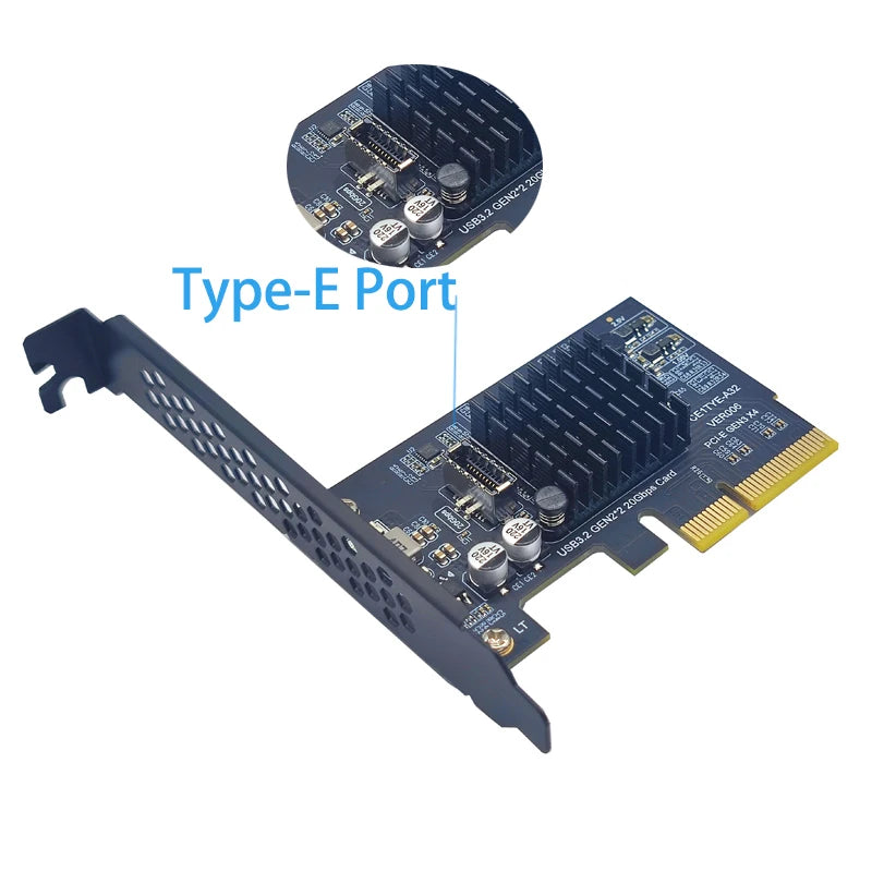USB 3.2 Gen2x2 20Gbps Type-E PCIe x4 Card – ASM3242 PCIe Expansion Card PRIMED