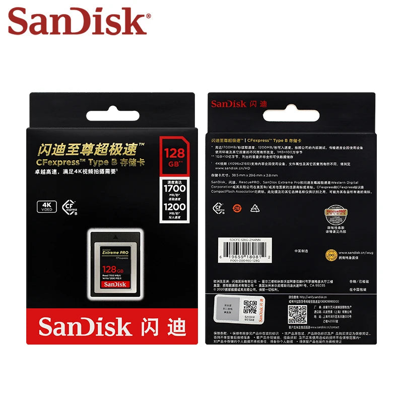 SanDisk Extreme Pro CFexpress Type B Card | RAW 4K | 64–512GB CFexpress Memory Card PRIMED