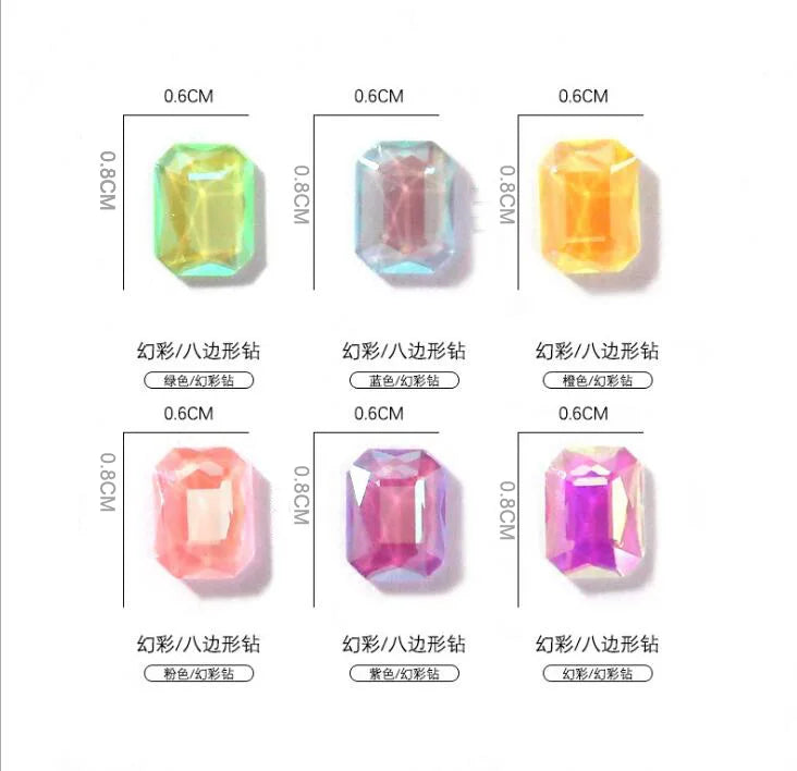 50pc AB Crystal Flatback Glass Rhinestones for 3D Nail Art Nail Art Rhinestones PRIMED
