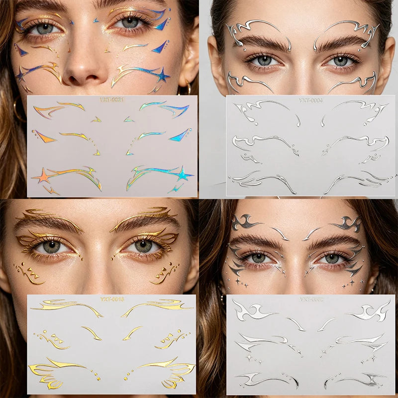 Holographic Laser Eyeliner Stickers – Waterproof Face Art Decals Face Art Sticker PRIMED