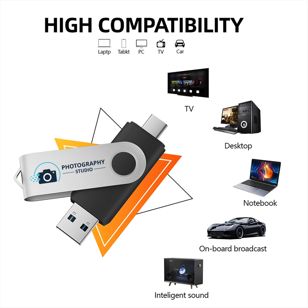 Type-C USB 3.0 Flash Drive 4GB–128GB | Custom Logo & Key Chain USB Flash Drive PRIMED