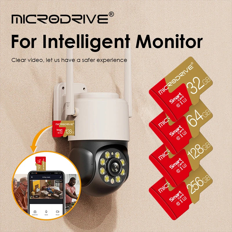 MicroDrive Micro SD Card 4–256GB Class 10 U3 V30 + Adapter Micro SD Card PRIMED