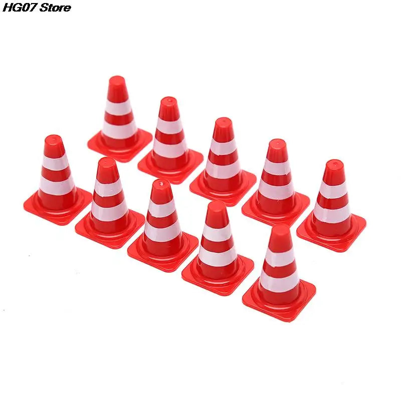 10 Mini Traffic Cones – Kids Construction Party Toy Set