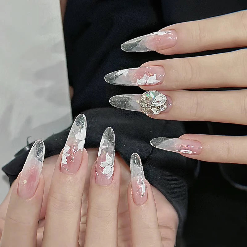 White Flower Lace Nail Foil Stickers & Transfer Decals – 1 Box