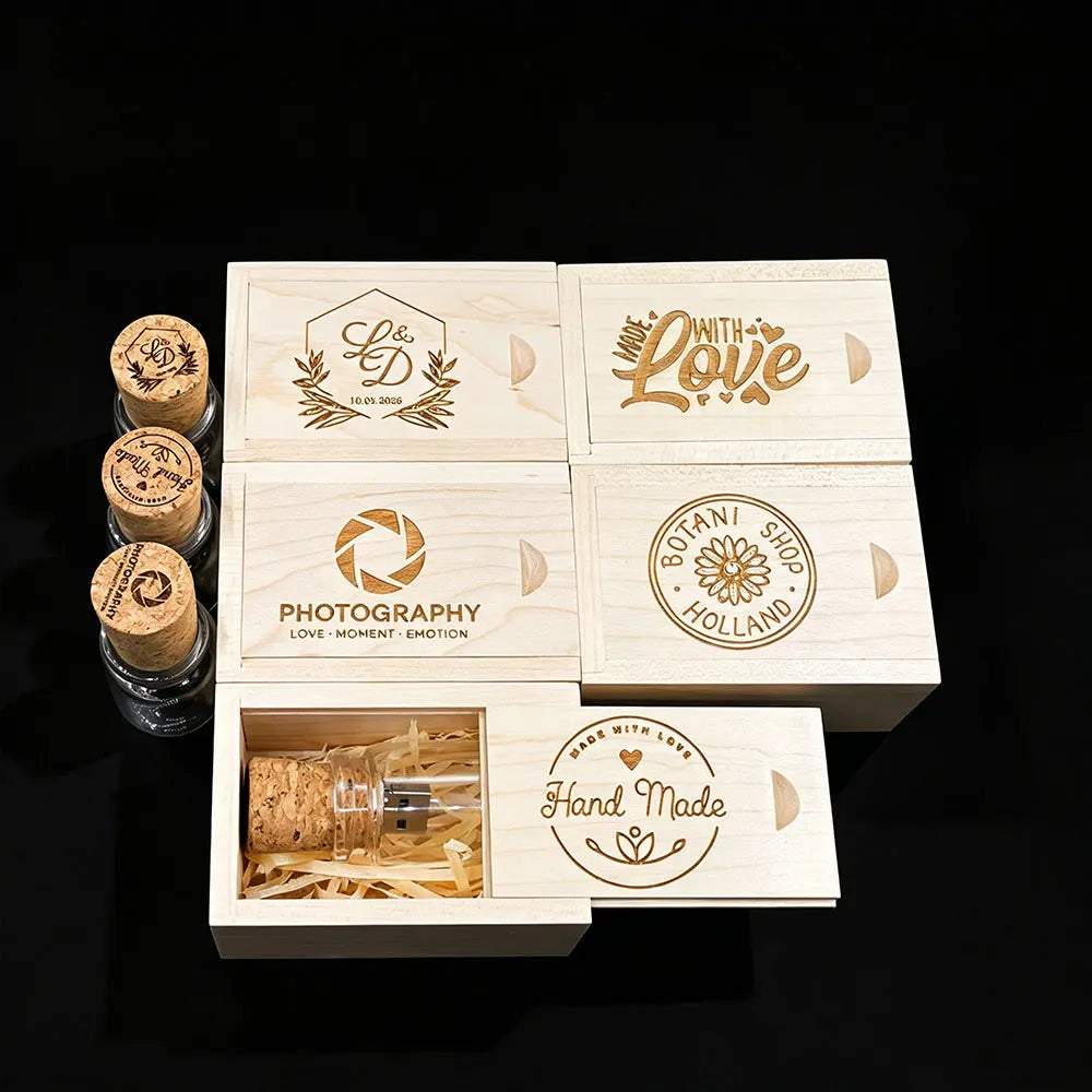 20-Pack Wooden Glass Bottle USB 3.0 Flash Drive 16GB 32GB 64GB USB Flash Drive PRIMED