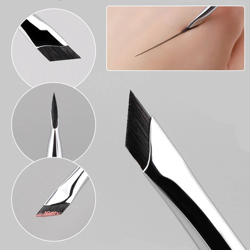 2-Pack Ultra-Thin Blade Eyeliner & Angled Eyebrow Brush Set