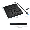 GGBEE External DVD RW Drive USB 3.0 & Type-C Slim CD Burner External Optical Drive PRIMED Black